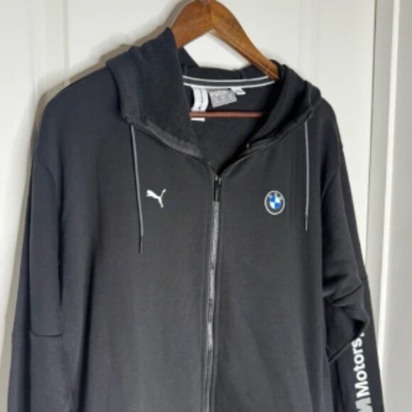 Puma BMW Jacket Mens M Black Full Zip Track Motorsport Racing Logo - Picture 1 of 6